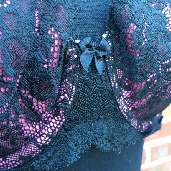 Victoria's Secret Dream Angels Demi Bra Black & Pink Size 36C - Picture 2 of 11